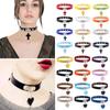 Harajuku Retro Punk Gothic Heart Cross Necklace Tattoo Collar  For Women Men Rock Jewelry Adjustable Size PU Leather Choker Necklace