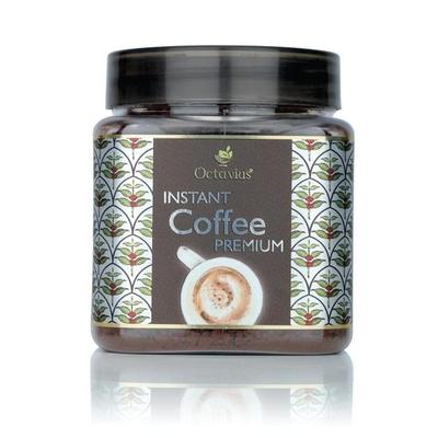 Октавиус | Премиальный растворимый кофе - 100 г | Крепкая смесь 75% кофе и 25% цикория | Черный кофе | Мягкий | 100 г небьющаяся банка