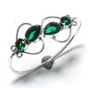 Chrome Diopside Gemstone 925 Sterling Silver Cuff Bangle Adjustable P6U97