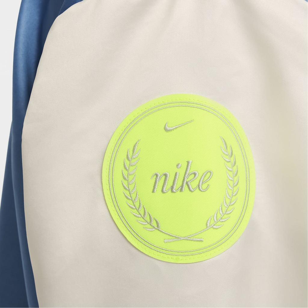 Nike Куртка свободная с V-образным вырезом модная мягкая удобная детская куртка синяя белая FZ5563-429