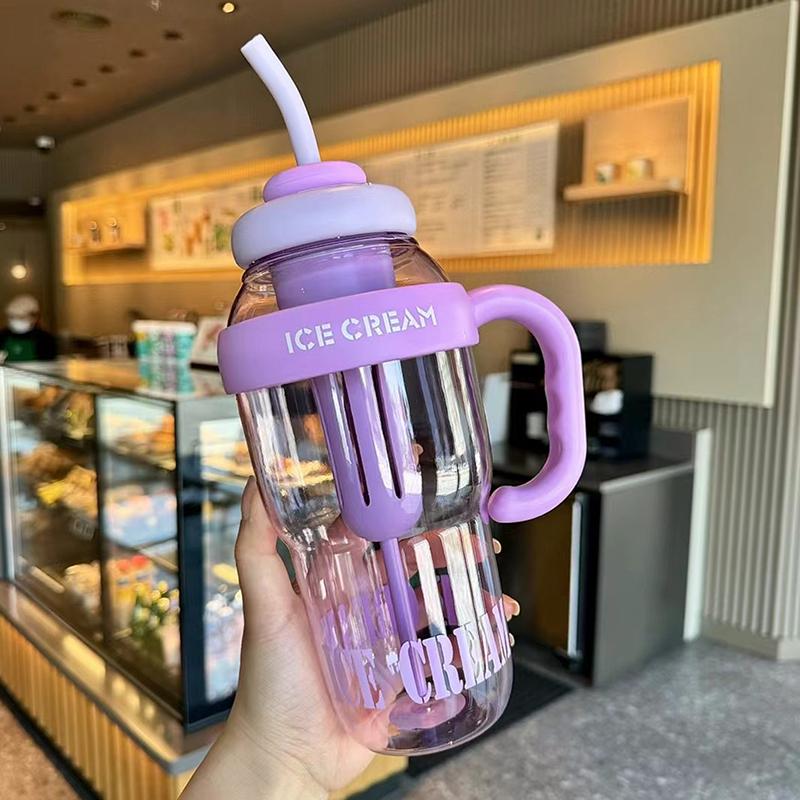 2024 Красивая летняя пластиковая чашка для молочного чая, чашка Lucky Belly, милая соломенная бутылка для воды с ручкой