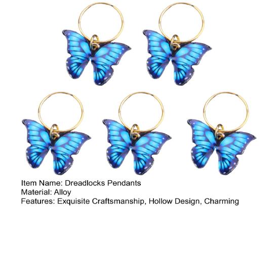 5 шт. дреды, бусины, полый дизайн, противоскользящие, противоскользящие, антикоррозийный головной убор, коса для волос в виде бабочки, декоративные кольца для волос с дредами для повседневного ношения