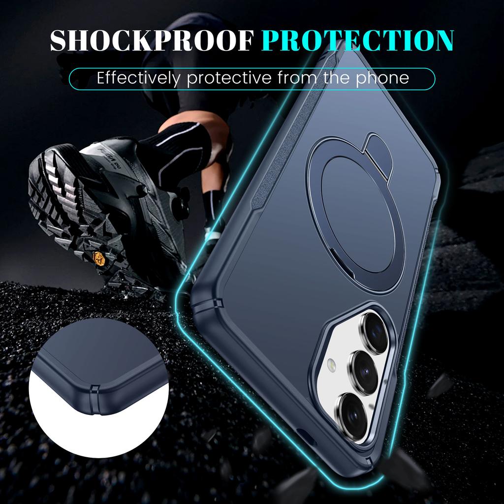 For Samsung Galaxy S25/S24 Case with Magnetic Kickstand TPU+PC Anti Drop Phone Cover