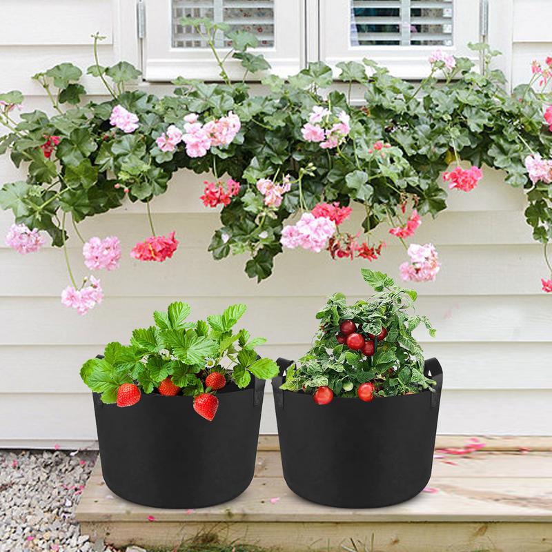 7 шт. мешков для растений для посадки галлонов утолщенные тканевые горшки с ручками садовые мешки для выращивания фруктов овощей и цветов