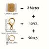 61Pcs/Set Alloy Bulk Link Chain With Jump Rings Lobster Clasps Necklace Chains For DIY Jewelry Making Supplie Necklaces Accessories