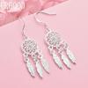 925 Sterling Silver Fashion Leaf Earrings Wedding Jewelry