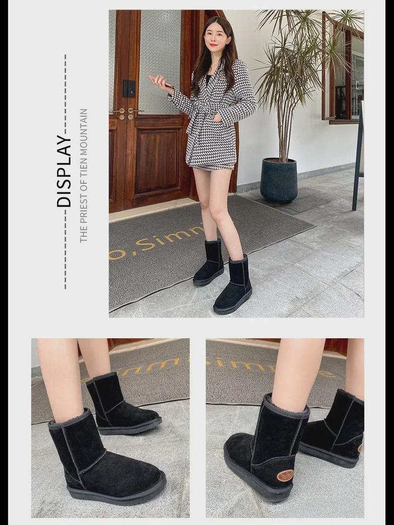 Женские зимние сапоги из коровьей кожи 2025 года — нескользящие, теплые, удобные, модные