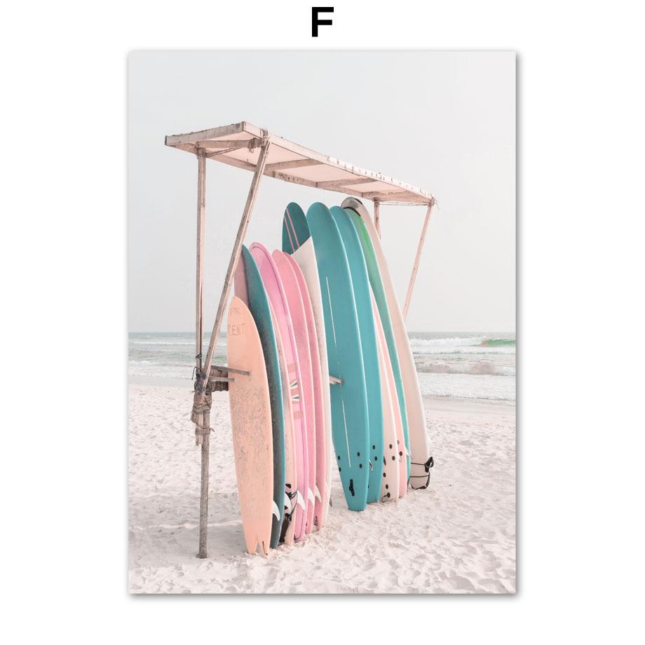 Солнечный Берег Автобус Серфинг Пальмы Настенное Искусство Холст Живопись Скандинавские Постеры И Принты Пейзажные Настенные Картины Для Декора Гостиной