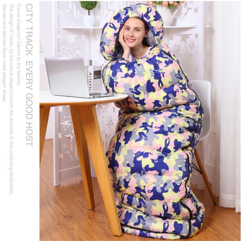 Сверхлегкий спальный мешок, зимний утолщенный теплый спальный мешок на молнии, двойной спальный мешок для кемпинга