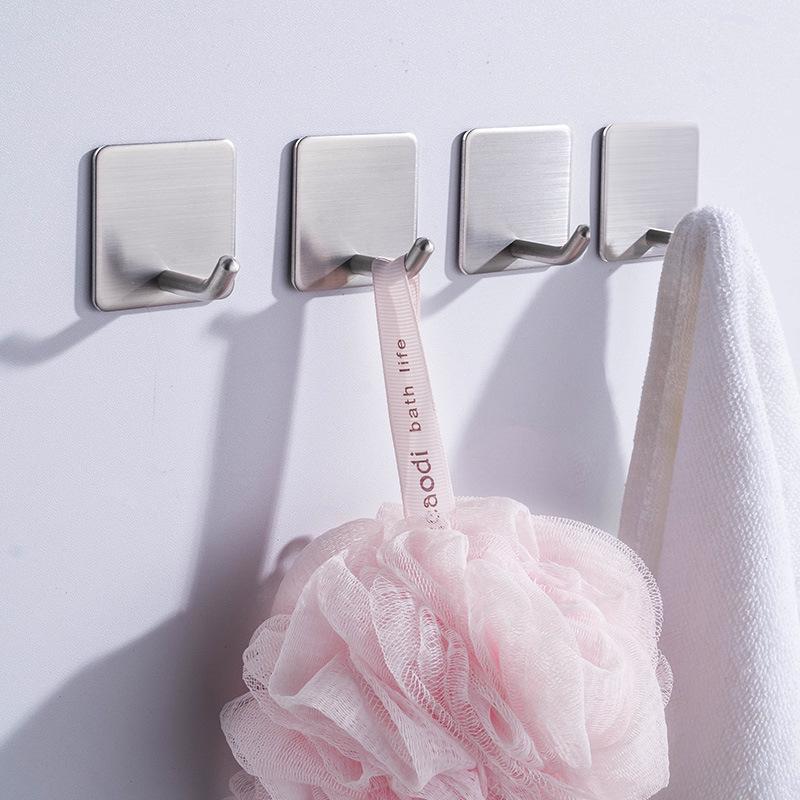Крючок Weds из нержавеющей стали с липкой основой и защитой от проколов для одежды, ванной комнаты, кухни, туалета или примерочной.