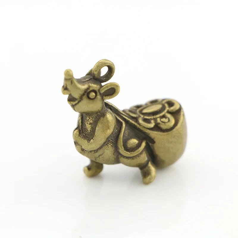 2024 Retro Mini Mouse Statue Brass Pendant Craft Creative Little Mouse Decoration Suitable for Home Office Desk Decoration