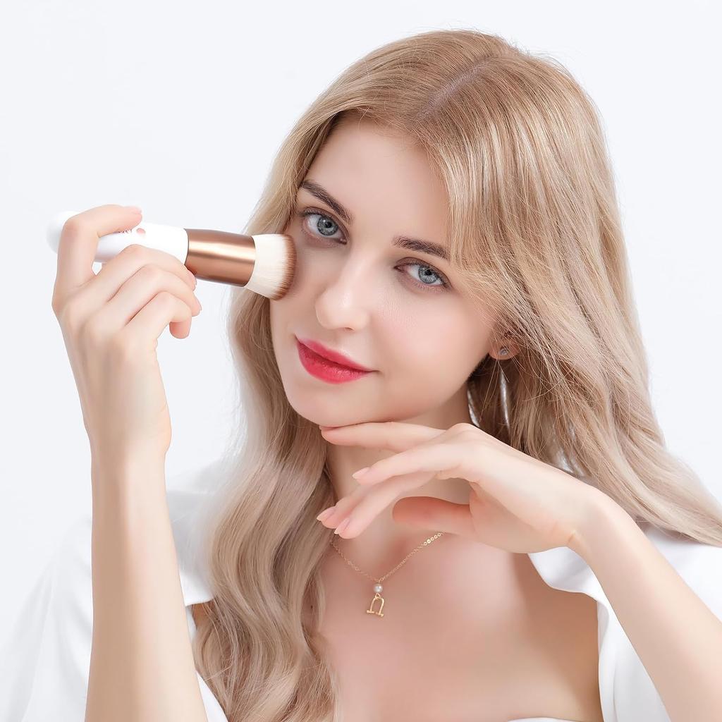 DUcare Foundation Brush 2pcs Flat Top Kabuki Self Tanner Brush Synthetic Makeup Brush Liquid Blending Mineral Powder Buffing Stippling Makeup Tools