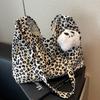 Large Capacity Leopard Print Bag Women New Trendy Fashion Crossbody Bag Women Ins College Students' Class Shoulder Bag Women