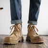 Модные мужские ботинки, кожаные ботинки на шнуровке, удобные офисные туфли в стиле ретро, повседневная официальная обувь, брендовые мужские кожаные ботинки для отдыха на открытом воздухе