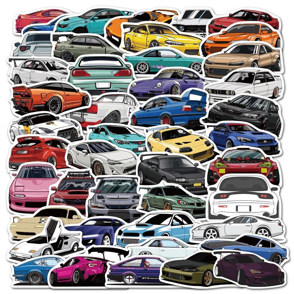 102050 100Pcs Racing Car Stickers Skateboard Bike Motorcycle Travel Luggage Toy Cool Vinyl Decal Jdm Sticker Bomb For Kids