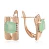 Kinel Rose Gold Color Square Drop Earrings For Women Green Zircon Vintage Earring