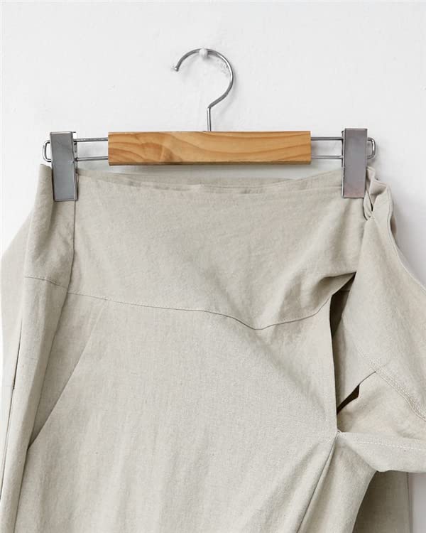 Повседневные офисные брюки широкие от бедра Армейские [JINJUDUO] Женские брюки, На шнуровке, Однотонные, Повседневные, (Л, Зеленый)