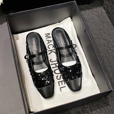 Блестящие сандалии-мешки с пайетками, летняя женская обувь