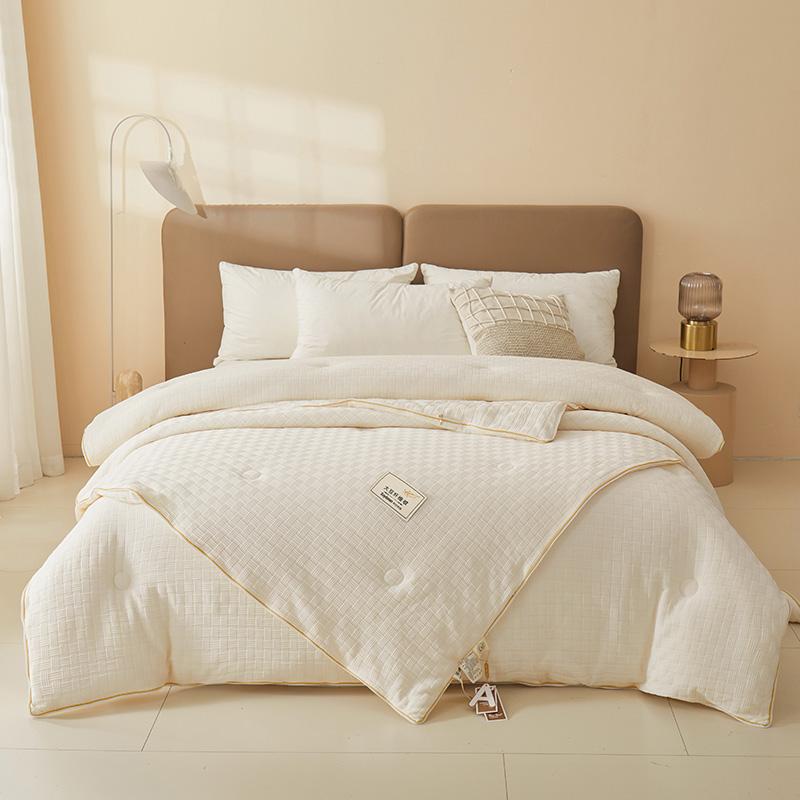 High Quality 2-in-1 Soybean Fiber Quilt with Zipper Autumn Winter Thickened Warm Comforter Grade A Queen Soft Double Bed Duvet