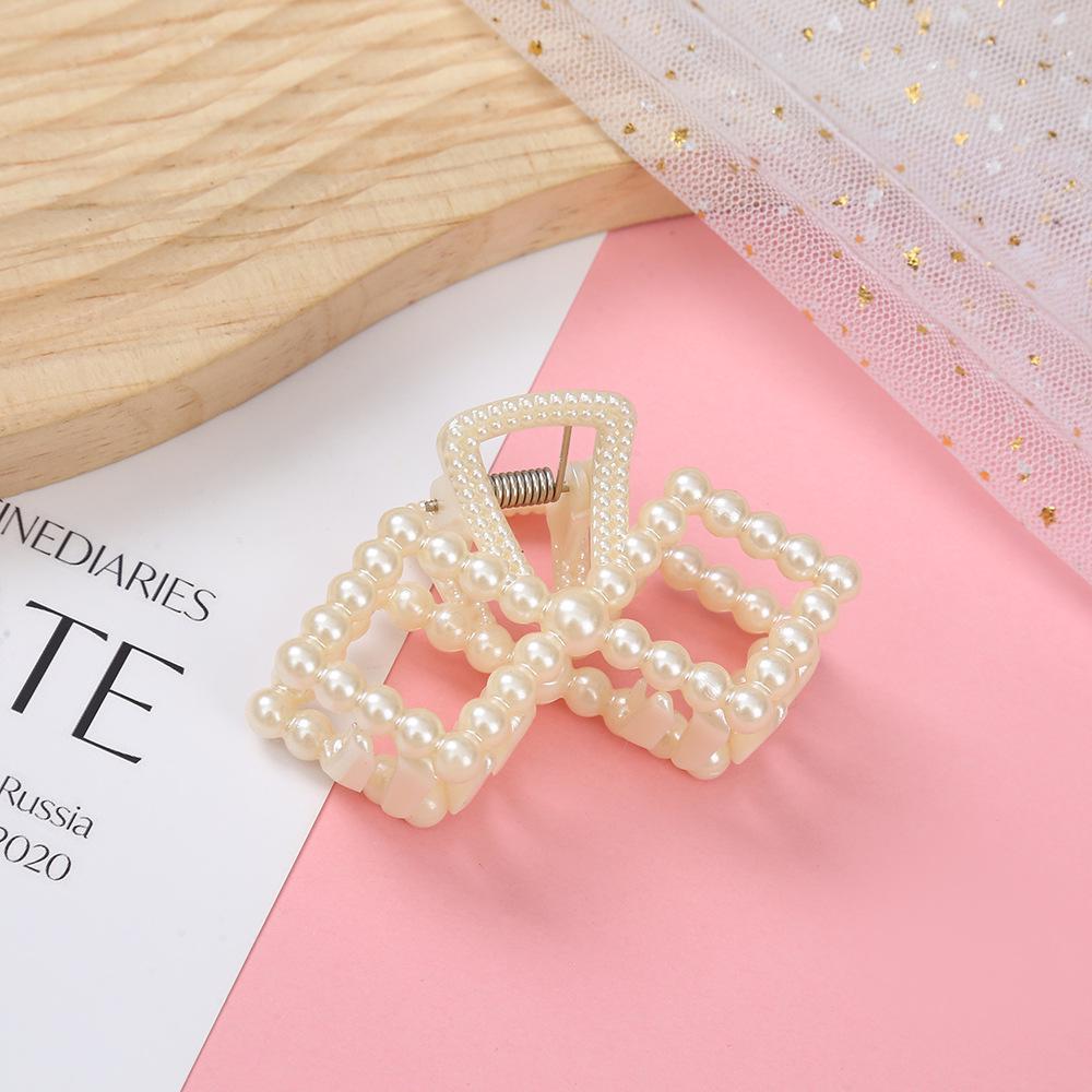 Корейская заколка для волос с бантом из жемчуга и геометрической акулой - простая и универсальная заколка для волос