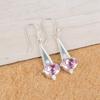 Morganite Gemstone 925 Sterling Silver Jewelry Drop/Dangle Earrings1.80" For Her EE-50-11