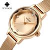 WWOOR Женские кварцевые часы с сетчатым ремешком Водонепроницаемые часы
