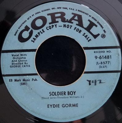 7-дюймовая пластинка EYDIE GORME - Soldier Boy / What Is The Secret Of 961481PROMO Coral 1955 Канада Поп Б/У