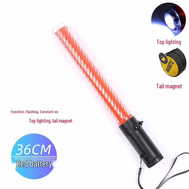 Перезаряжаемый светодиодный жезл регулировщика с аварийным свистком и мигающим стробоскопом