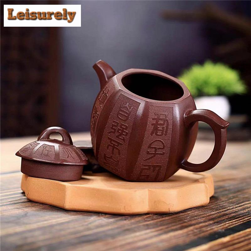260 мл чайники из фиолетовой глины Исин, ручная работа, восьмиугольный чайник Цинь Цюань, необработанная руда, фиолетовая грязь, чайник для замачивания чая, чайный сервиз Zisha, принадлежности для чая