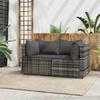 VidaXL Garden Corner Sofas and Cushions 2 Pcs Grey Wicker, Sofa, Garden Sofa, Sectional Corner Sofa, 319762