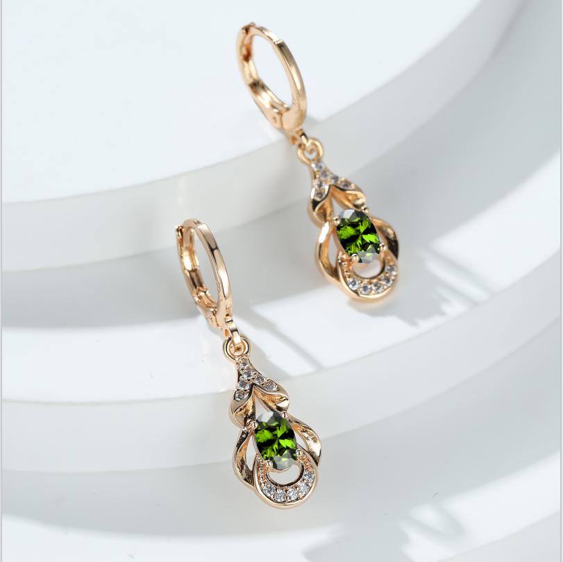 Элегантные серьги-капли золотого цвета в этническом стиле для женщин, серьги-капли с синим камнем, ювелирные изделия