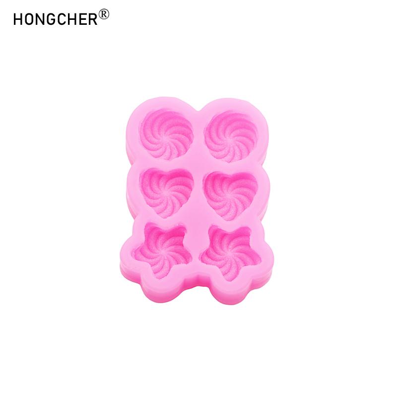 Swirl Heart Pentagram Round Candy Silicone Mold Handmade DIY Hair Clip Materials Resin Accessories Crafting Mold