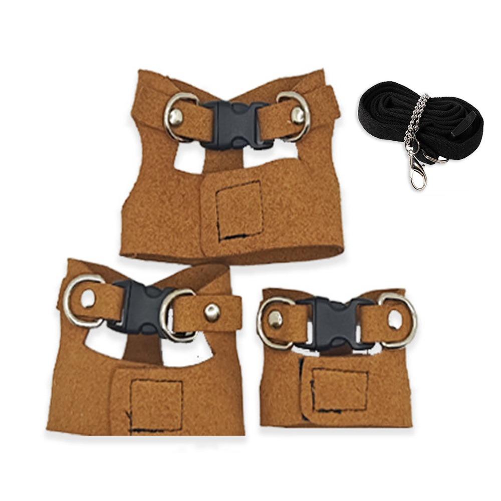 Leather Rat Harness and Leash Set 3 Sizes Vests Reptile Harness Kit  For  Squirrels, Hamsters