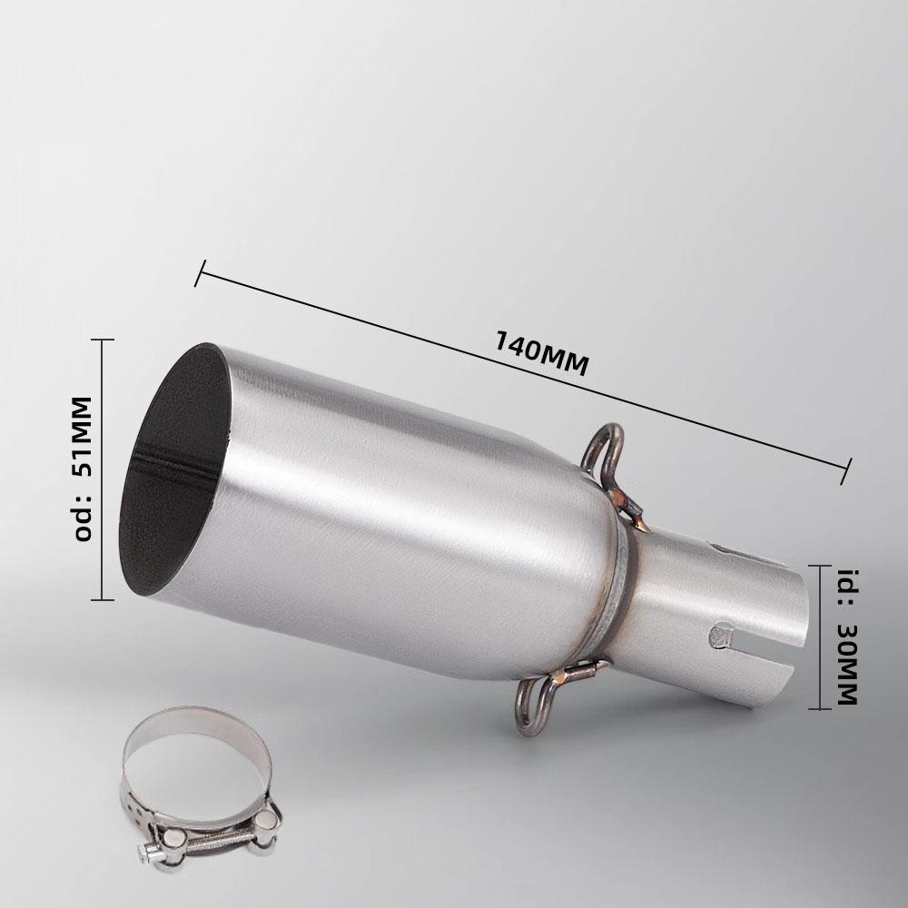 Motorcycle Modified Exhaust Pipe, Suitable for 28-45mm Adapter, 51mm Middle Link Pipe, Various Sizes Slip-On Connecting Pipe