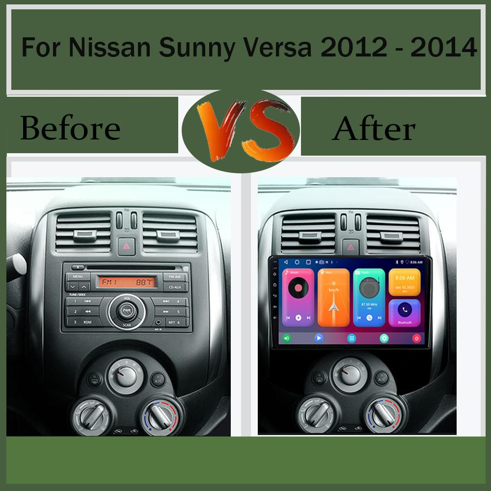 Android 14 для Nissan Sunny Versa C17 2012 2013 2014 Автомобильная стереосистема Apple Carplay Авторадио DSP IPS GPS Мультимедийный проигрыватель 5G WIFI