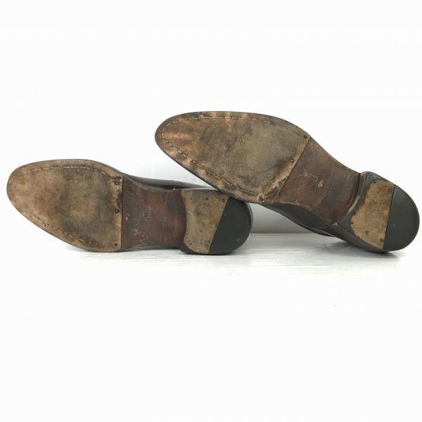 DAMY Leather Cap Toe Long Nose Shoes [Italy/40/25.0/Dark Brown] Handcrafted(USED)