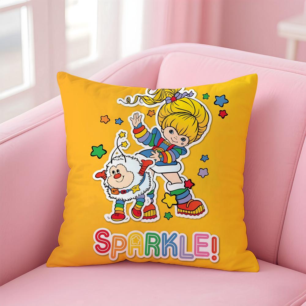 Fantasy Cute RRainbows BBrite Cushion Cover Pillowcase Short Plush Invisible zipper Room Sofa Cushion Cover