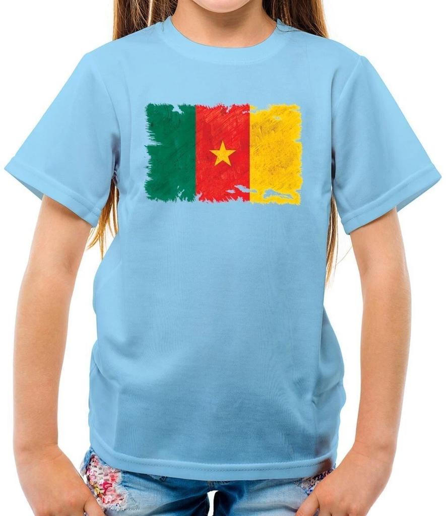 Cameroon Grunge Flag - Kids T-Shirt - Yaounde Country Travel Africa Cameroonian