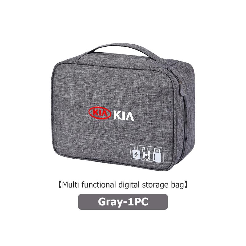 For KIA Large Capacity USB Data Line Charger Plug Storage Bag Waterproof Digital Organizer K5 K2 Rio Optima Sportage Venga MF1