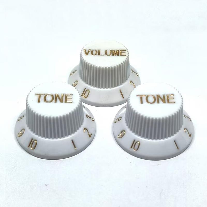 2Pcs Plastic St Guitar Knobs 2T1V Volume Tone Control Knobs Top Hat Caps Buttons Electric Guitar Parts
