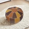 Unstuffed PU Leather Storage Pouf Cover Moroccan Style Pouf Cushion Cover Futon Cover  Footrest