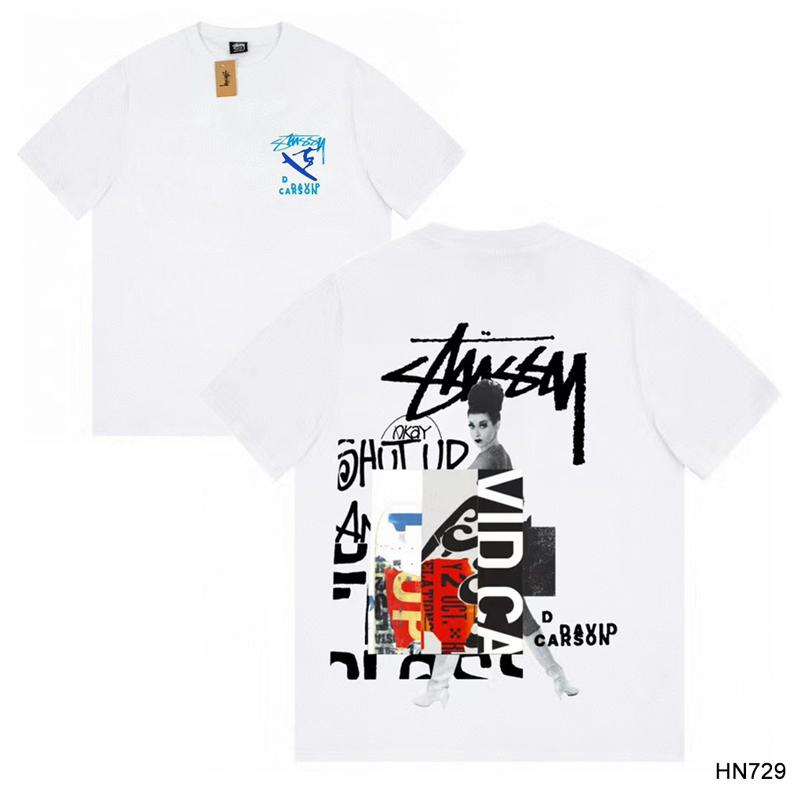 Stussy Летняя новая футболка из высококачественного хлопка с круглым вырезом для мужчин и женщин 2025 года, классический логотип с новым рисунком, парная футболка