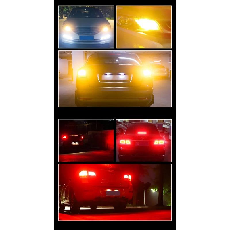 2 шт. светодиодный автомобильный сигнальный фонарь, лампа DRL автомобильный светодиодный указатель поворота 1156 1157 7443 7440 стоп-сигнал заднего хода