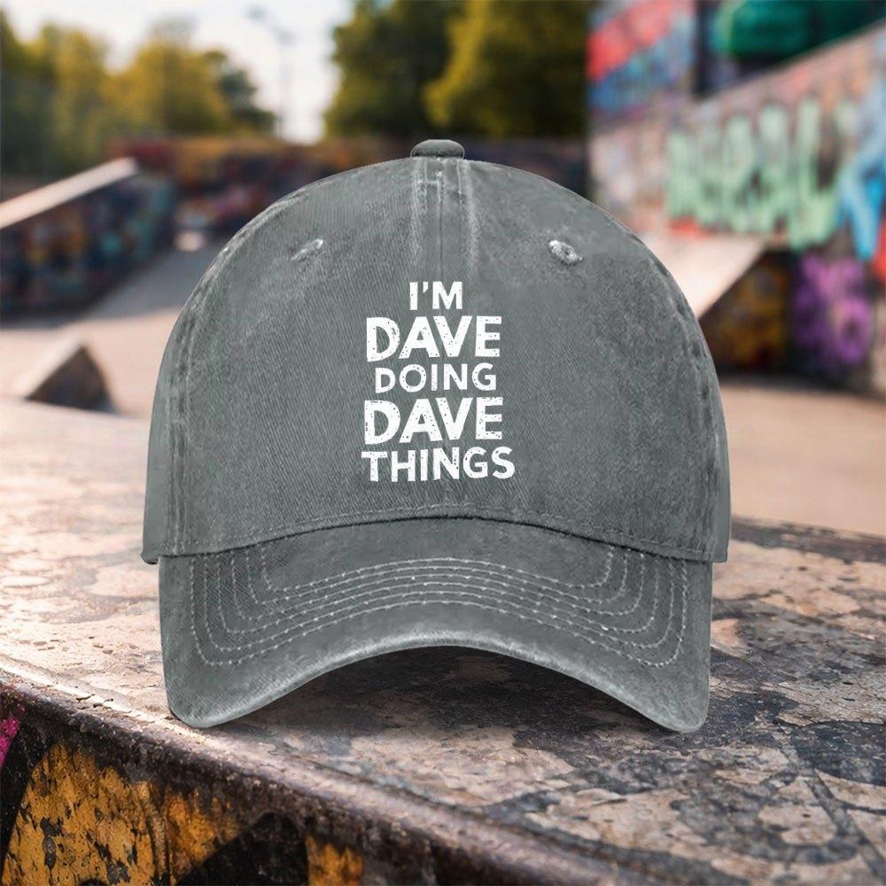 Im Dave Washed Duckbill Cap Adjustable Unisex Baseball Hat for Unisex Women Lightweight Machine Washable