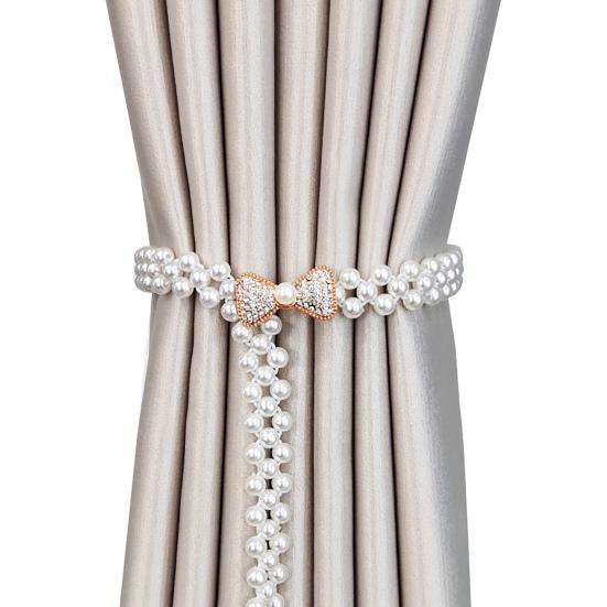 Креативный зажим для штор, нежный сплав, цветок/бантик/бабочка, декор из искусственного жемчуга, износостойкий