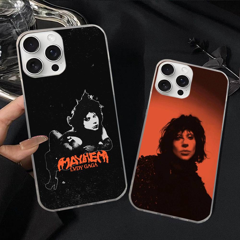 Чехол для телефона Singer L-Lady Gaga Mayhem для iPhone 17 16 15 14 13 12 11 Plus Pro Max Сатиновый Цветной Глянцевая Поверхность