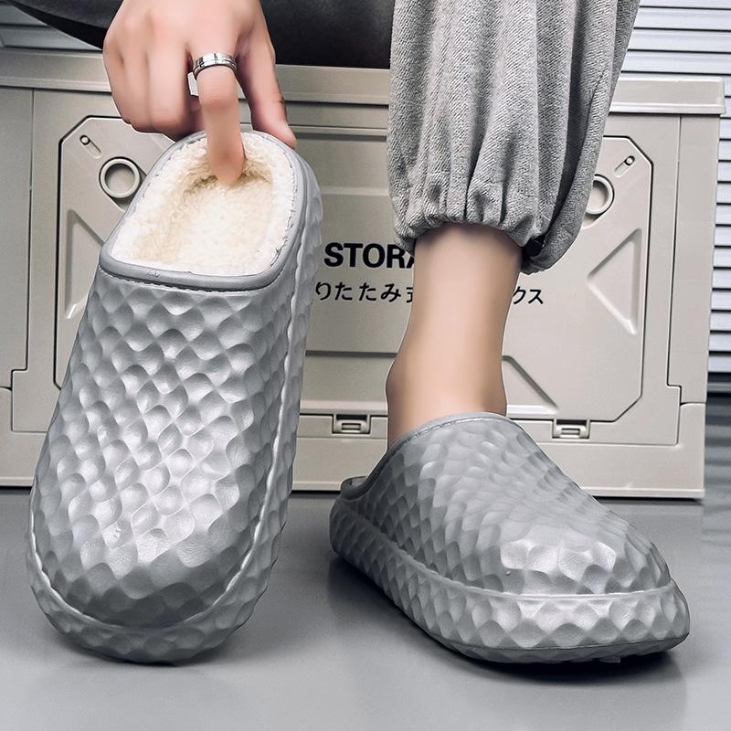 Solid Color Indoor Bag Head Cotton Drag, Waterproof and Warm for Men and Women, Half Support for Couples, and Cotton Shoes Outside Home In Winter