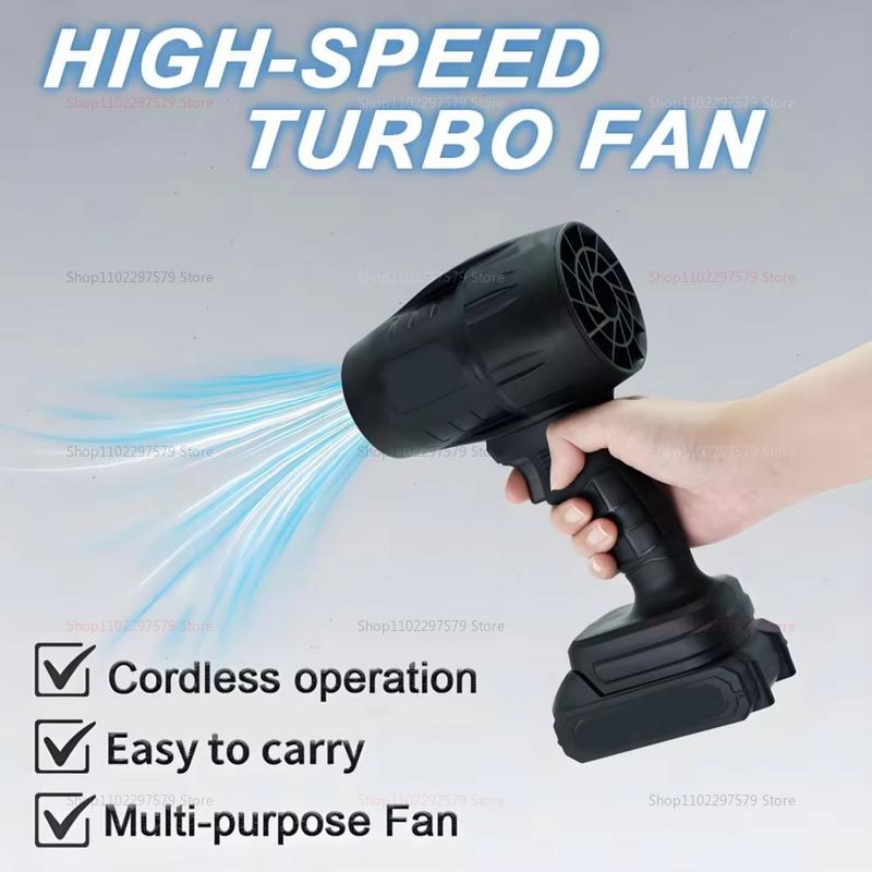 Cordless Electric Air Blower Turbo Fan Handheld Leaf Snow Sand Cleaner Powerful Portable Tool for Yard Garage Workshop Outdoor