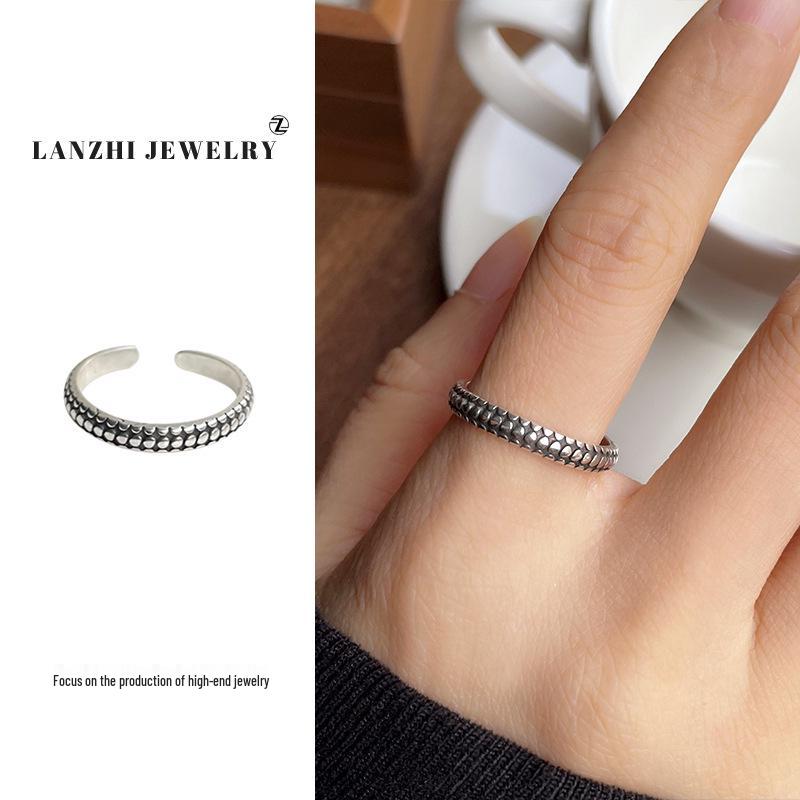 Тайское серебро Женское наборное кольцо - Серебро 925 пробы, Нишевый дизайн, Простые и универсальные украшения