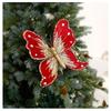 1 шт. Тканевые Пайетки Имитация Бабочки Украшения для Рождественской Елки Бархат Пенопласт Пластик Праздничные Цветочные Украшения Рождественский Подарок